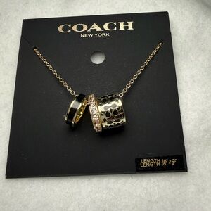 Coach Gold and Black Multi-Charm Necklace
